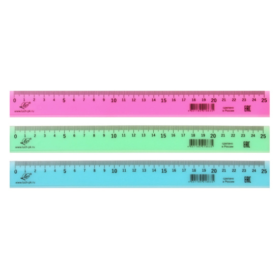 Линейка  15 см пластик Луч черная 32С 2110-08