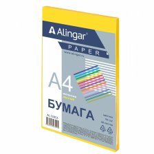 Бумага цветная А4  50л интенсив желтый Alingar AL12853/25