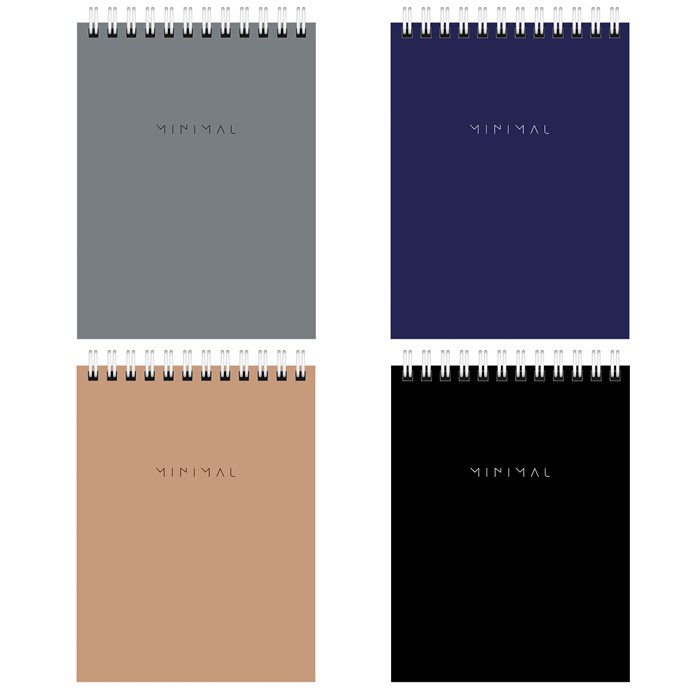 Блокнот А6 108х145 мм. 40 л.. гребень. картон. клетка. BRAUBERG "Minimal Classic". 1164
