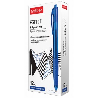 Ручка шариковая автомат Hatber ESPRIT синяя 0.7мм BP_062569/12