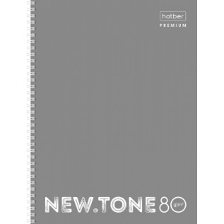 Тетрадь А4 на спирали м/обложка линия  80л Hatber PREMIUM"NEWTONE PASTEL серая 80Т4лА2гр_05054