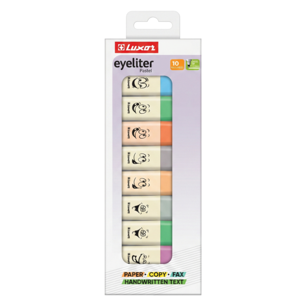 Текстовыделители 10 цветов 1-4.5мм Luxor Eyeliter 4060P/10BX