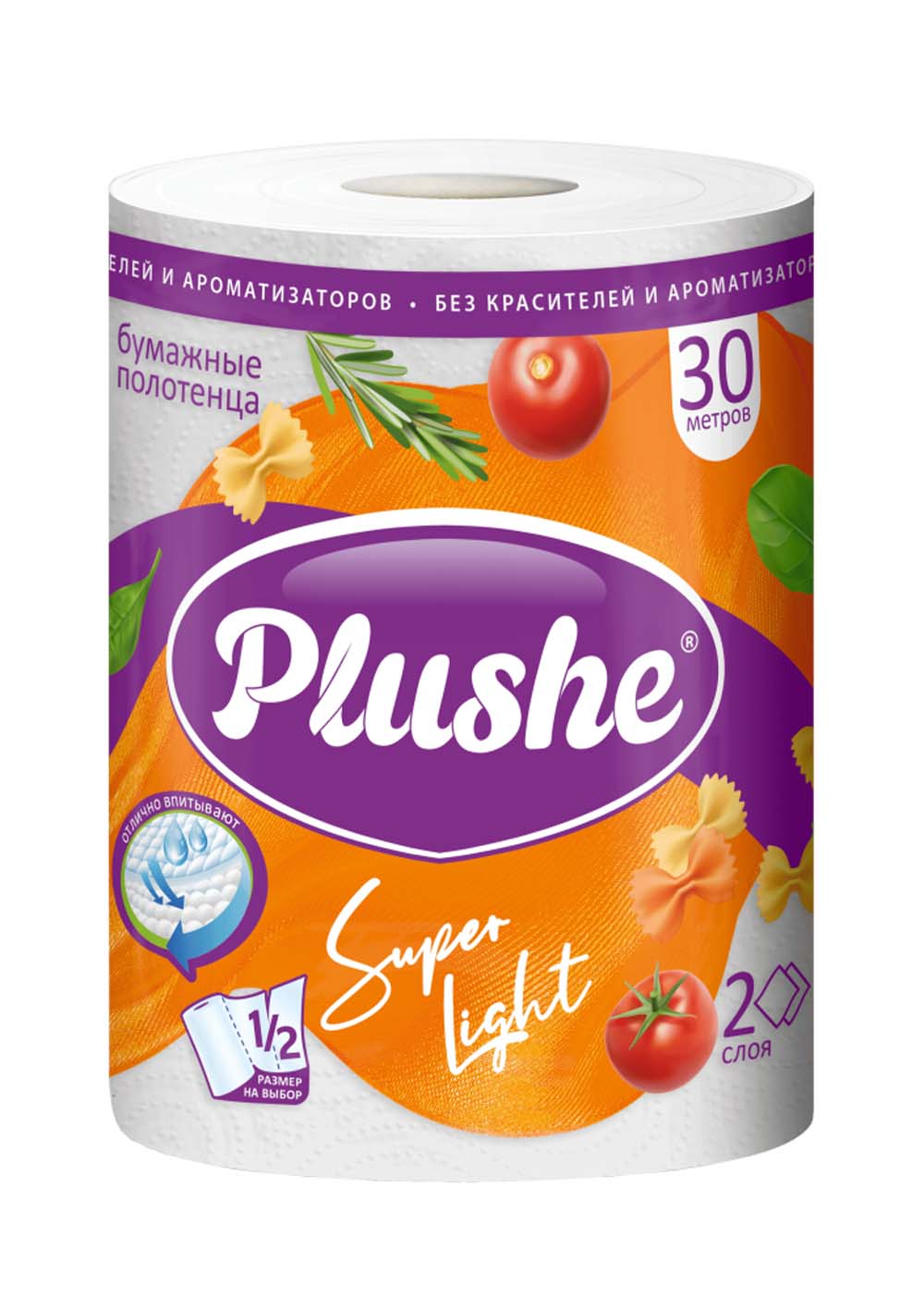 Полотенце бумажное двухслойное  1 рулон Plushe Super Light 30м