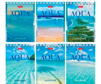 Блокнот А7 60л. Хатбер спираль "AQUA" клетка. обл. мел.картон 60Б7В1гр 6/78