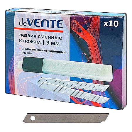 Лезвия к ножу 9 мм 10 шт. DeVente 4092300
