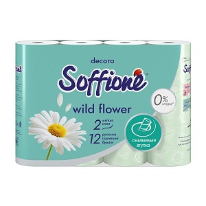Бумага туалетная трехслойная 12 рулона Soffione Decoro Бумага туалетная трехслойная 12 рулона Soffione Decoro