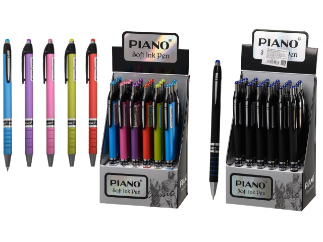 Ручка шариковая автомат Piano PB-165 синяя 0.7мм