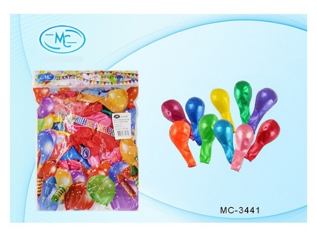 Шары 12 дюймов 100 шт. цветные металлизированные Basir МС-3441