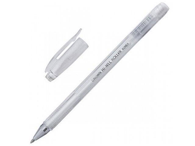 Ручка гелевая Crown белая пастель 0.8мм HJR-500P