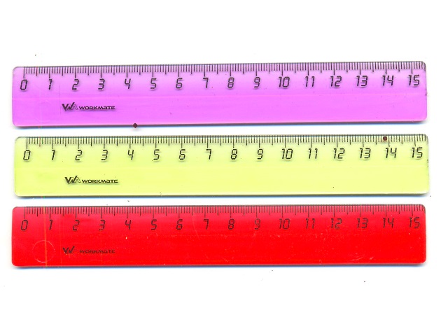 Линейка  15 см WM прозрачная цветная 182000300