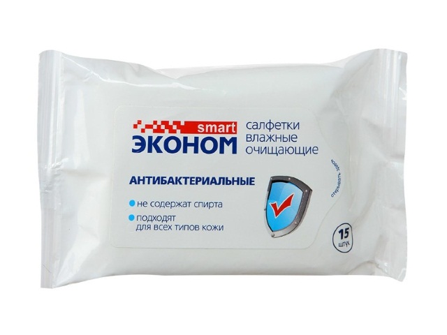 Салфетки влажные  15 шт. Антибактериальные Смарт 30026