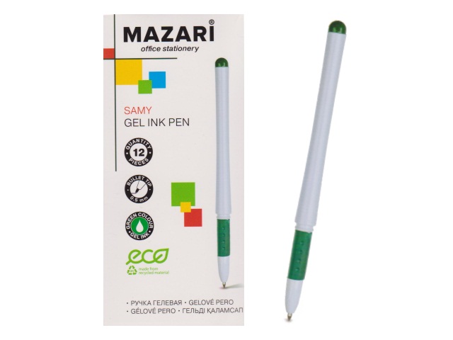 Ручка гелевая Mazari Samy зеленая 0.5мм М-5505С-73