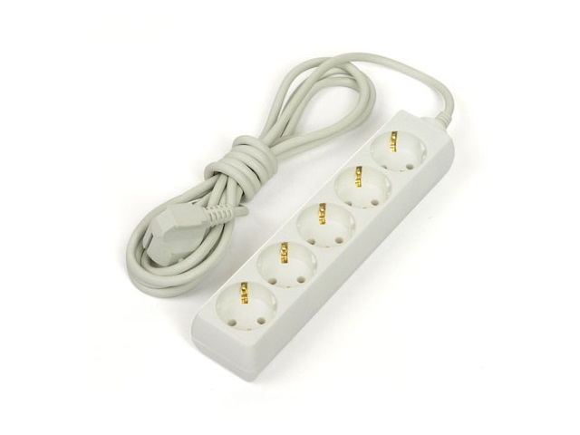 Удлинитель сетевой 5 розеток 3м защита с заземлением Старт 852814