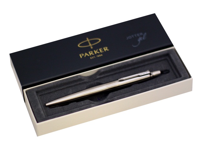 Ручка Parker гелевая автомат Jotter Core черная 0.7мм серебристый корпус 2020646