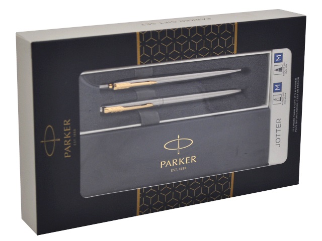 Набор Parker Jotter Core ручка перьевая + ручка шариковая серебристый корпус 2093257