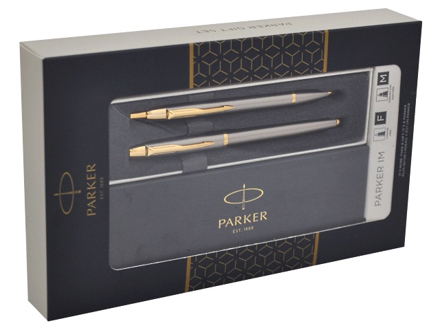 Набор Parker IM Core ручка роллер + ручка шариковая серебристый корпус 2093217