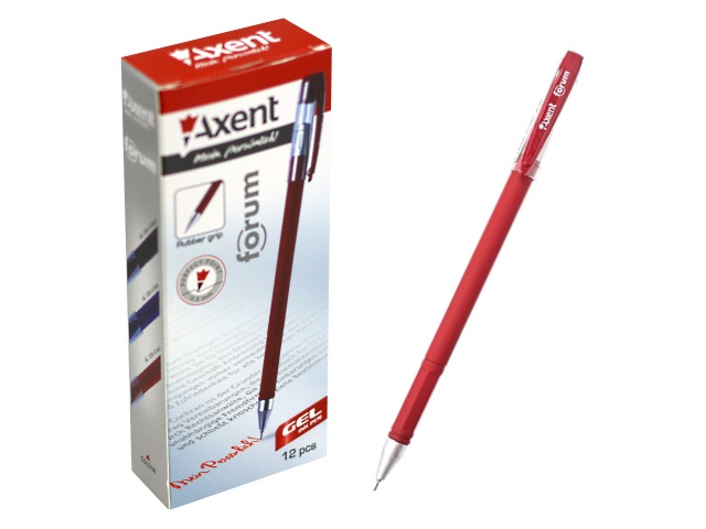 Ручка гелевая Axent Forum красная 0.7мм AG1006-A