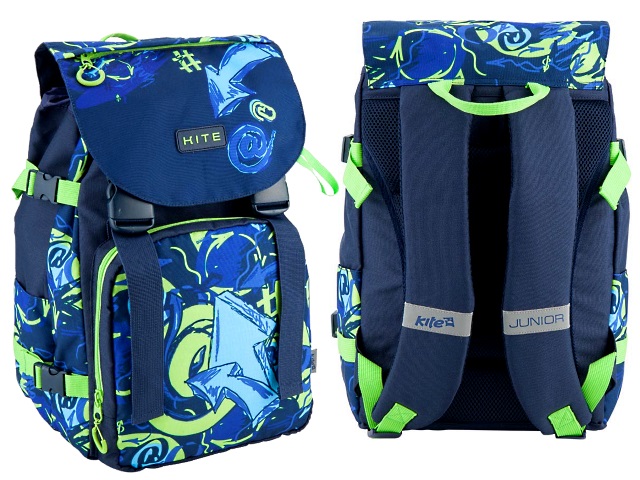 Рюкзак Kite Junior 27*40*21см сине-зеленый K18-817M-1