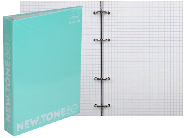 Тетрадь А5 на кольцах  80л Hatber NewTone Pastel Мята 80ТК5A1_05039