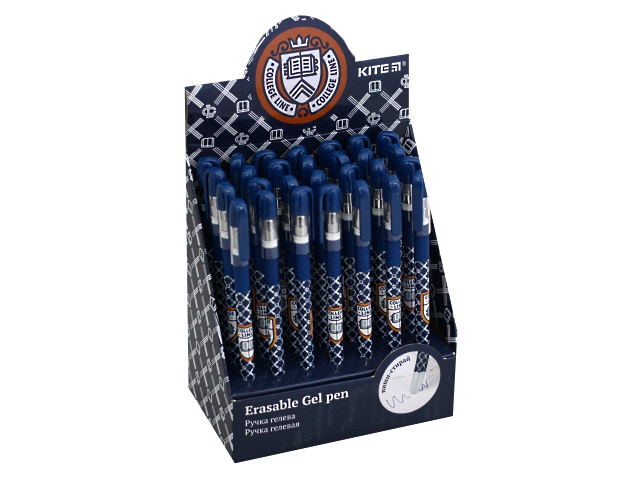 Ручка пиши-стирай Kite College Line гелевая синяя 0.5мм K19-068-02