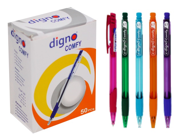 Ручка масляная автомат Digno Comfy синяя 0.7см DG-10113