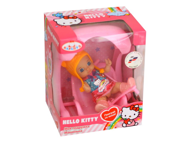 Кукла Машенька 12см с качелями Hello Kitty Карапуз YL1701T-RU-HK