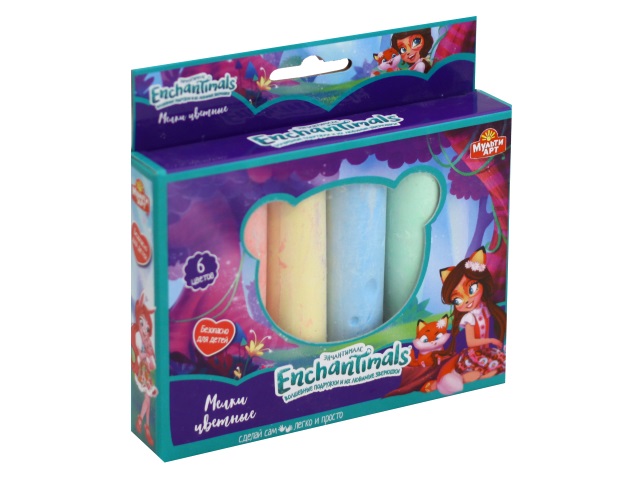 Мел  6 цветов Jumbo круглый МультиАрт Enchantimals 40106-EN