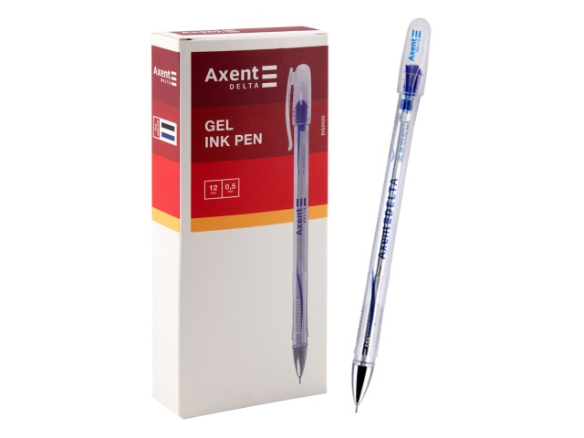 Ручка гелевая Axent Delta синяя 0.5мм DG2020-02