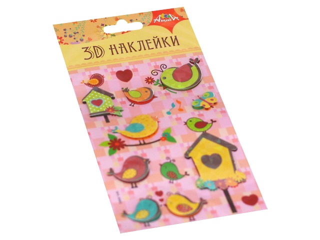 Наклейки Апплика  9.5*18.5см 3D Птички С3485-04