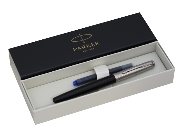 Ручка Parker перьевая Jotter Original синяя капсула черно-серебристый корпус R2096894