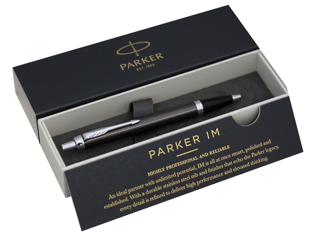 Ручка Parker шариковая автомат IM Core синяя 1мм серо-черный корпус 1931671