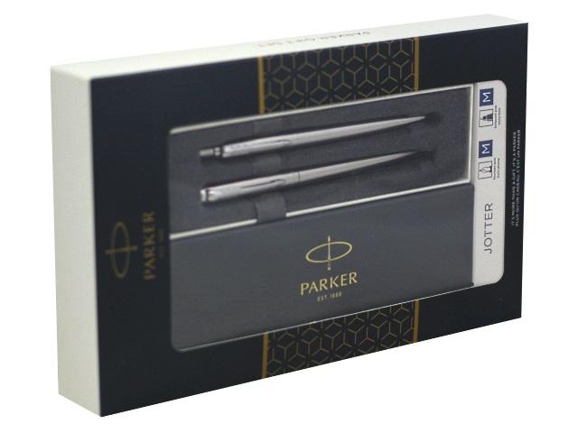 Набор Parker Jotter Core ручка перьевая + ручка шариковая серебристый корпус 2093258