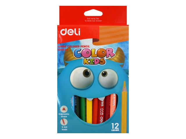Карандаши цветные 12цв Deli Color Kids Jumbo трехгранные EC00600
