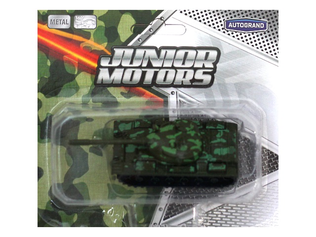 Танк металл Autogrand Junior motors зеленый камуфляж 7см 33942