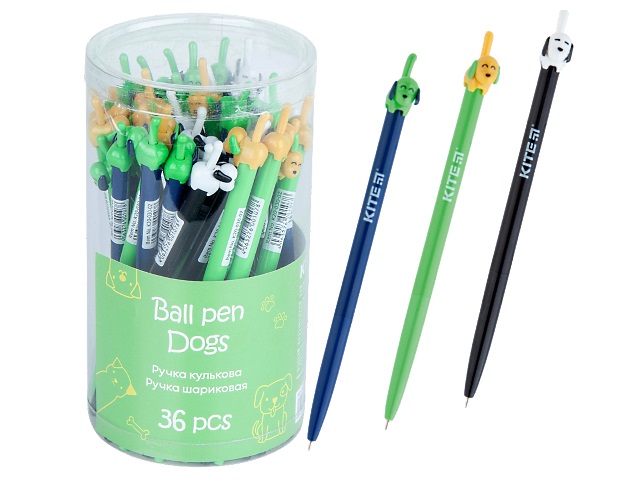 Ручка шариковая автомат Kite Color Dog синяя 0.5мм K20-030-02