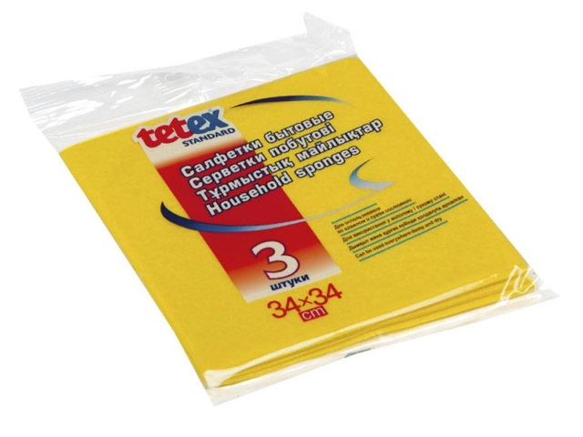 Салфетки вискозные 3 шт. 34*34 см Tetex 01-04-0162