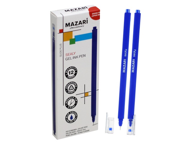 Ручка гелевая Mazari Sealy синяя 0.5мм M-5502-70