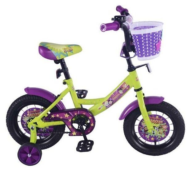Велосипед детский 2-колесный 12 дюймов Сказочный патруль салатово-фиолетовый ST12081-A