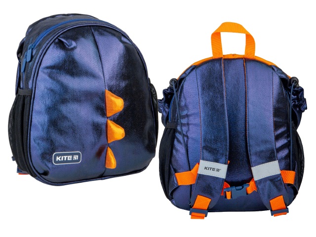 Рюкзак детский Kite Kids Black Dino 30*25.5*11см с капюшоном черно-оранжевый K21-567XS-2