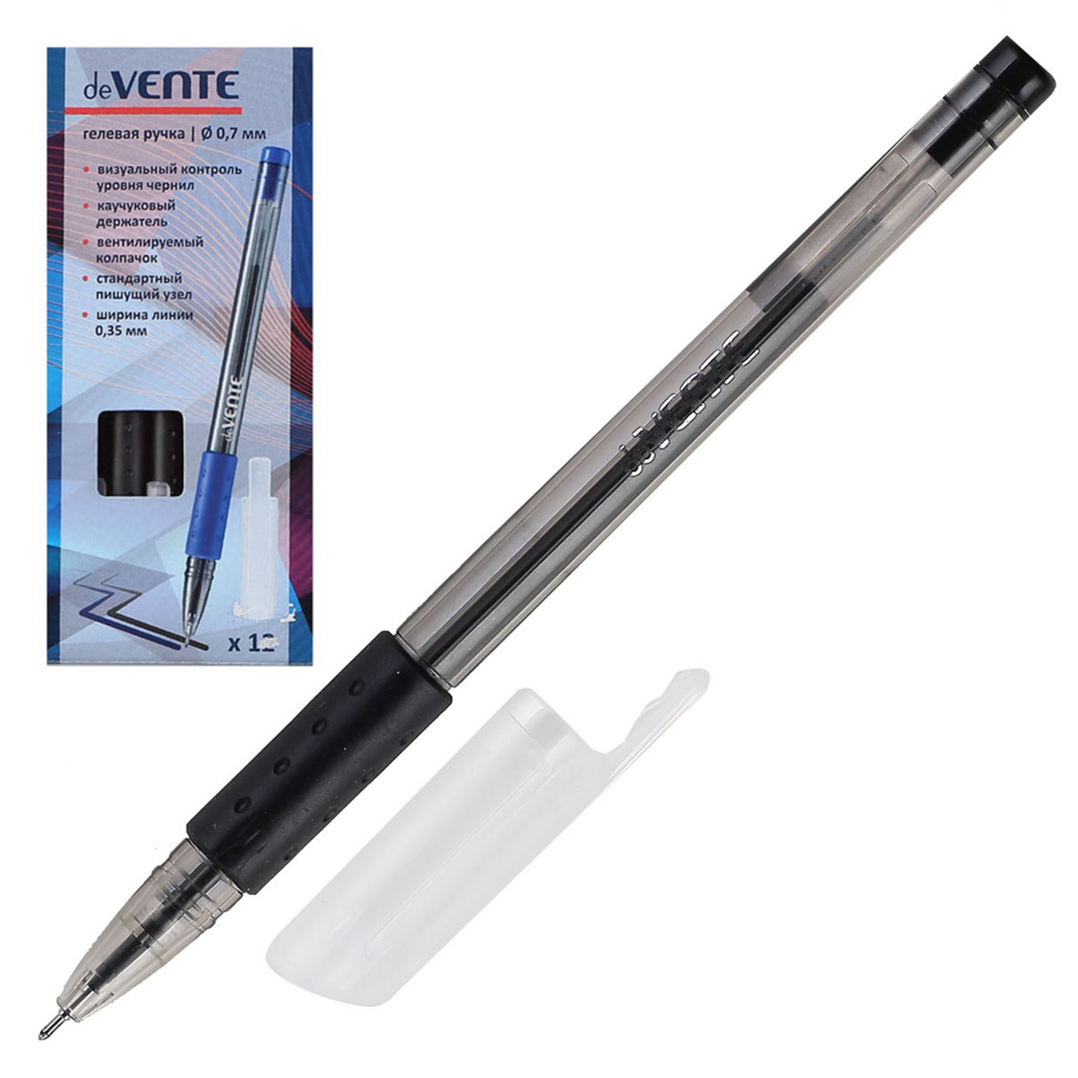 Ручка гелевая DeVente черная 0.5мм 5051609