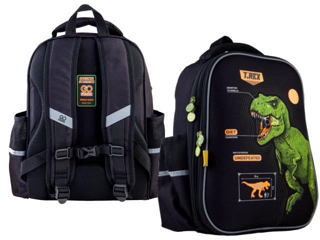 Ранец школьный Kite GoPack Education Dinosaur 38*28*13см черный GO21-165M-6