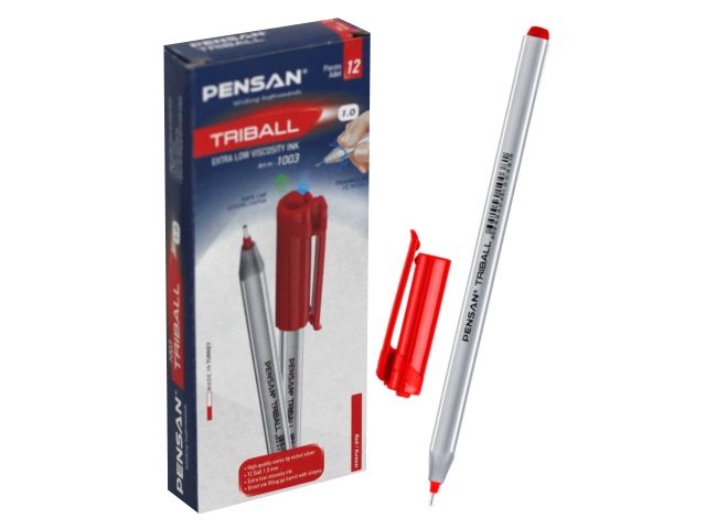 Ручка шариковая Pensan Triball красная 1мм 1003red