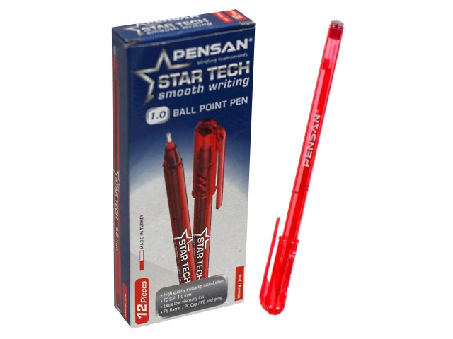 Ручка шариковая Pensan Star Tech красная 1мм 2060red