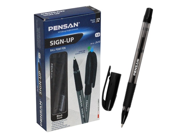 Ручка шариковая Pensan Sign-Up черная 1мм 2410black