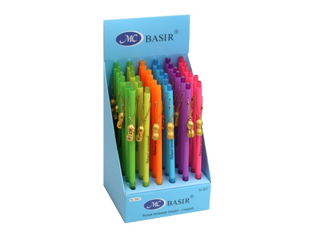Ручка пиши-стирай Basir Арахис гелевая синяя 0.38мм МС-3867