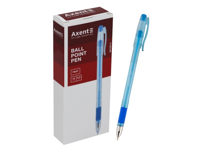Ручка шариковая Axent Fest синяя 0.5мм AB1000-02-А