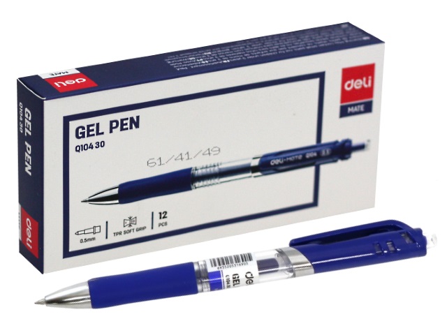 Ручка гелевая автомат Deli Mate синяя 0.5мм EQ10430