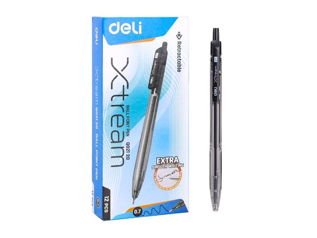 Ручка шариковая автомат Deli X-tream черная 0.7мм EQ02120