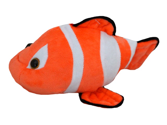 Мягкая игрушка Рыбка Клоун №1А 23см оранжевая Крым 02707