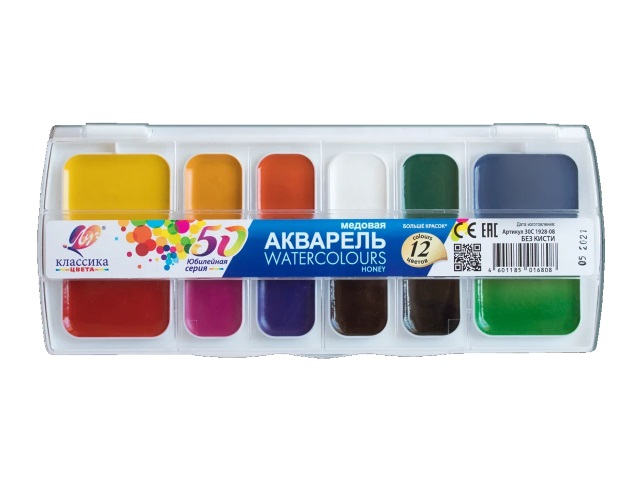 Краски 12 цветов акварель медовая Луч Классика Юбилейная 30С 1928-08